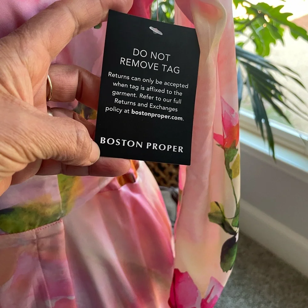 Boston Proper Watercolor Floral Print Maxi dress in SZ S NWT - Picture 4 of 11